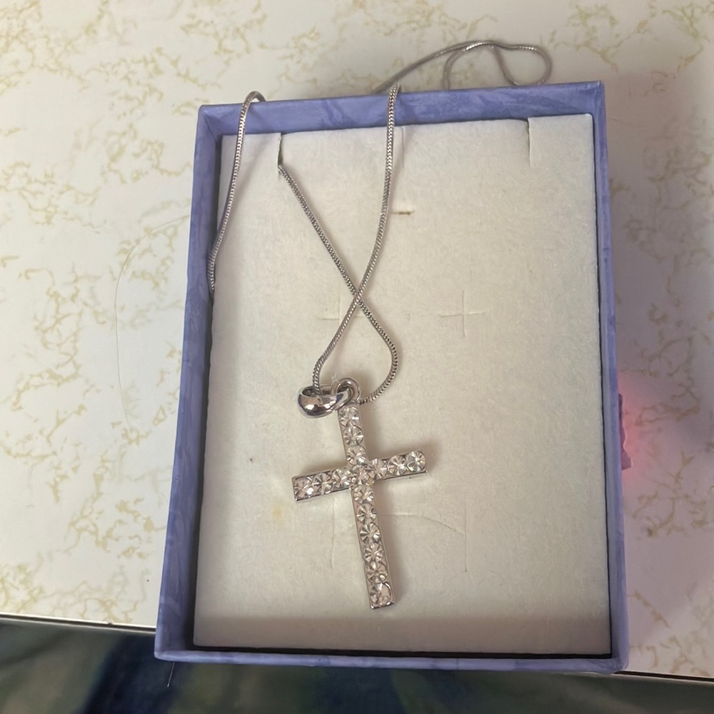 Silver Cross Pendant Necklace